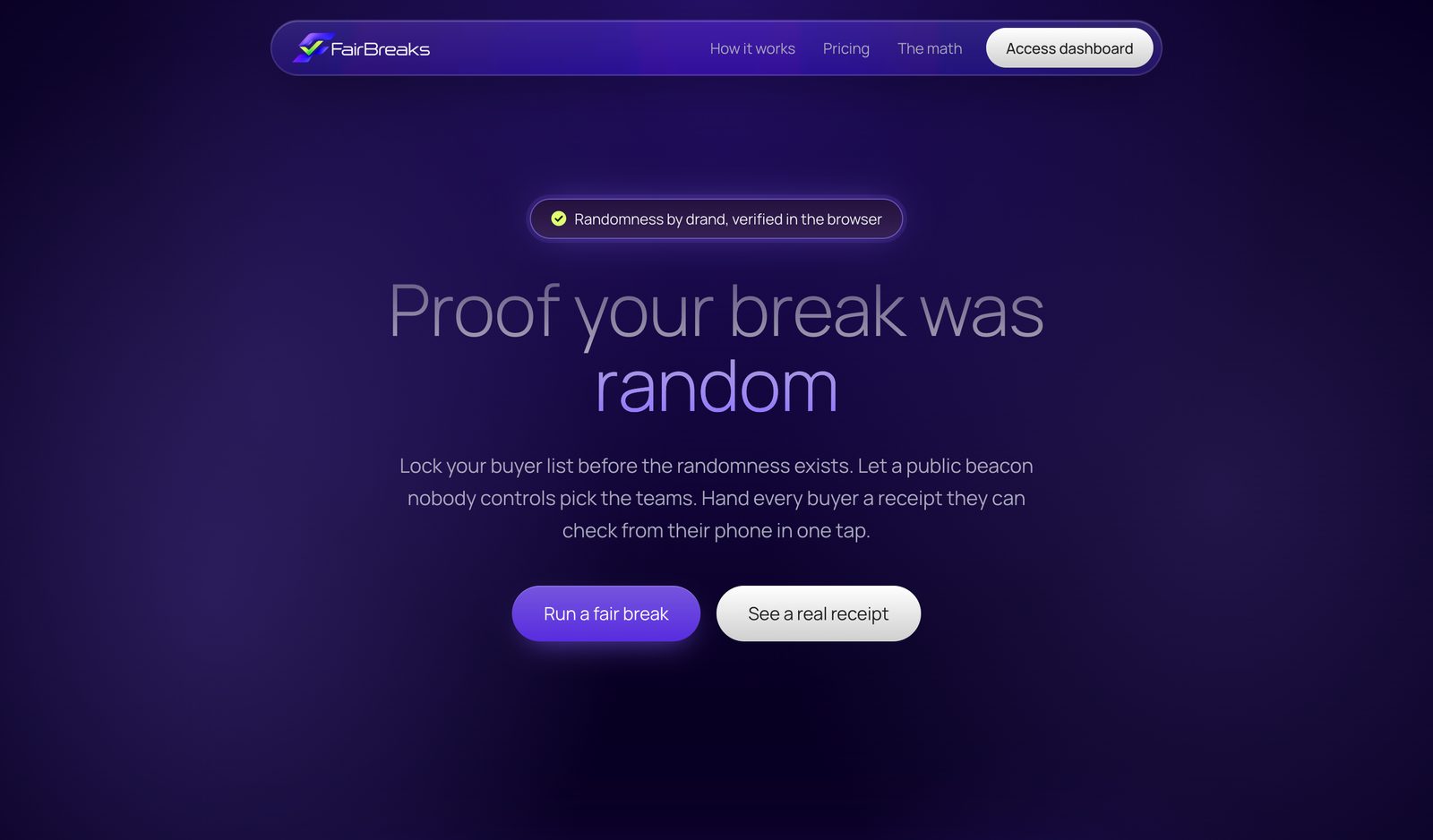 FairBreaks desktop screen