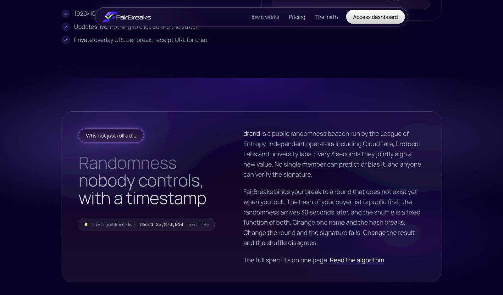 FairBreaks desktop screen