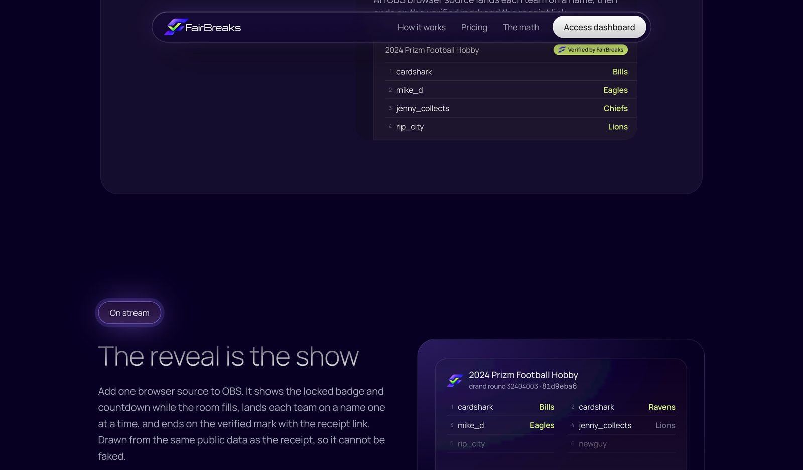 FairBreaks desktop screen