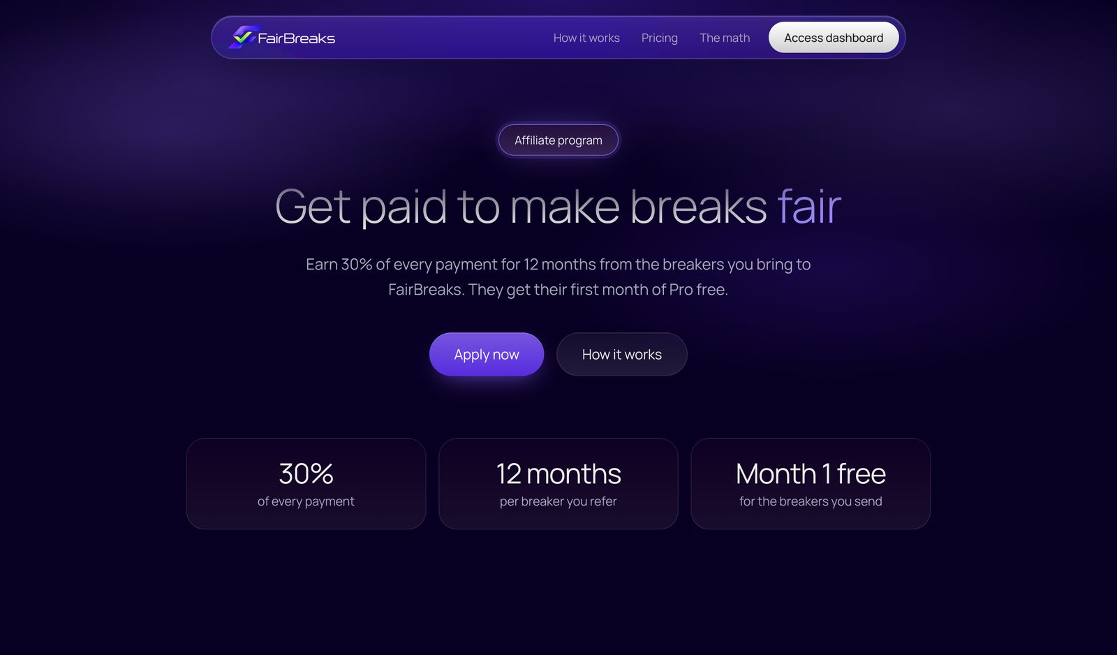 FairBreaks desktop screen