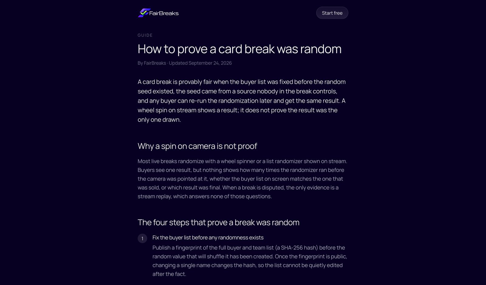 FairBreaks desktop screen