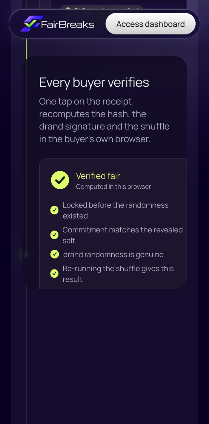 FairBreaks mobile screen