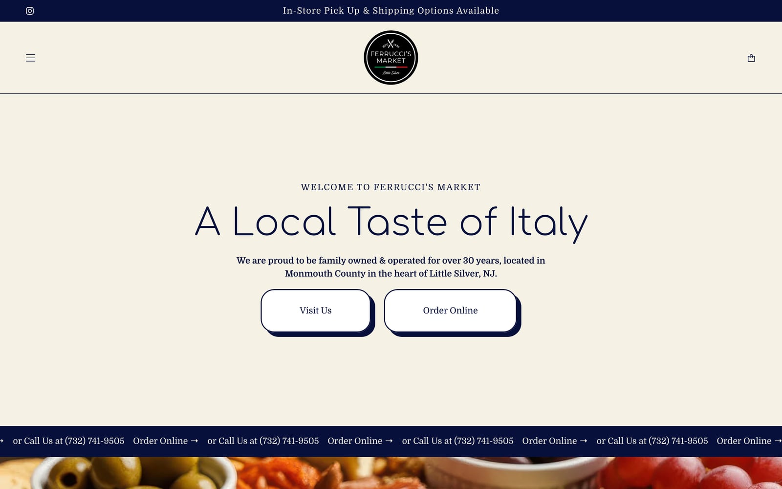 Ferrucci's Market desktop screen