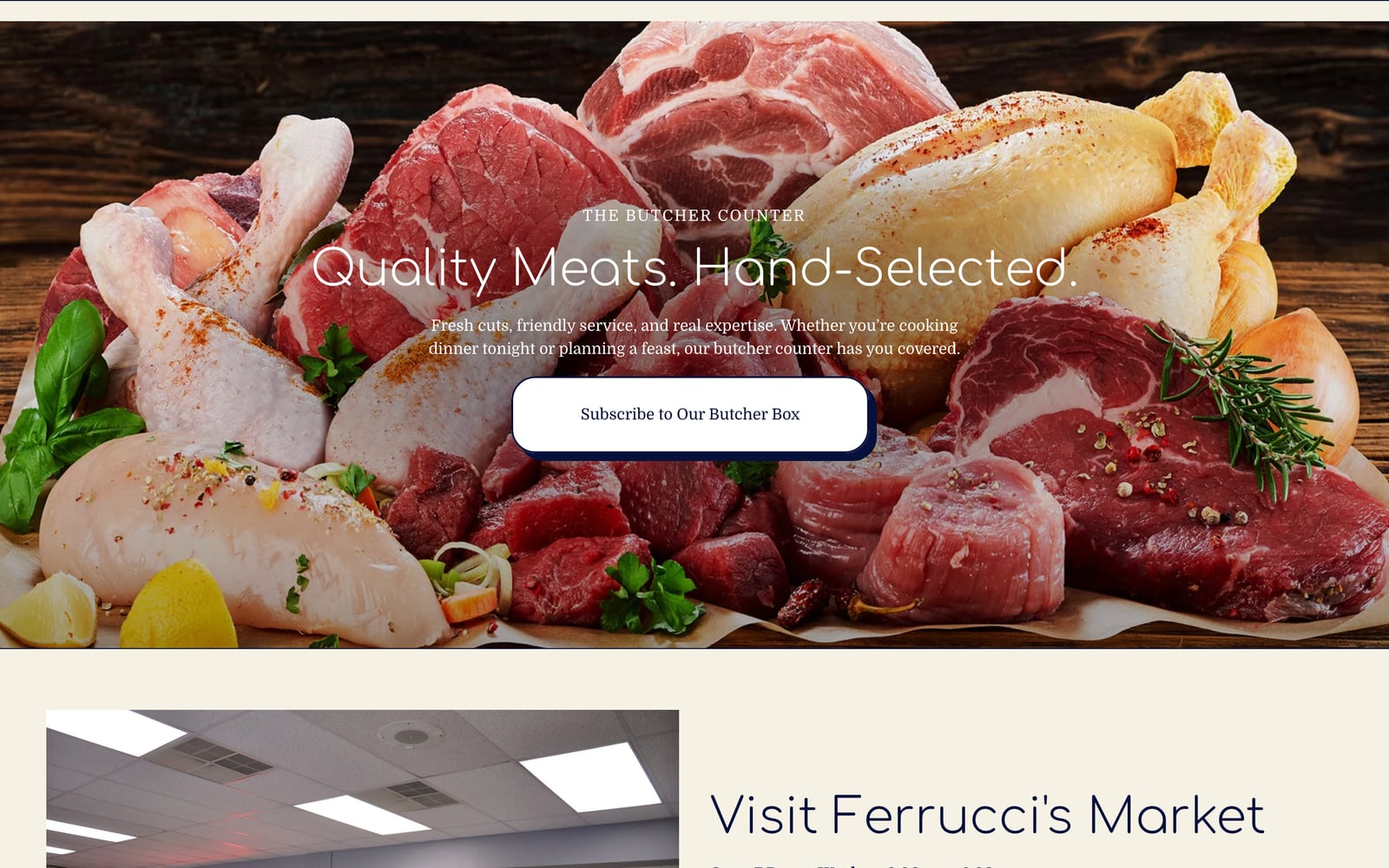 Ferrucci's Market desktop screen