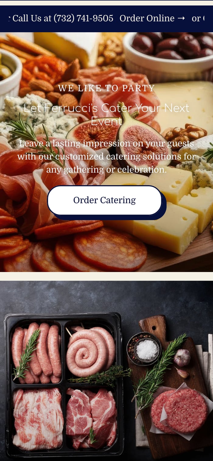 Ferrucci's Market mobile screen