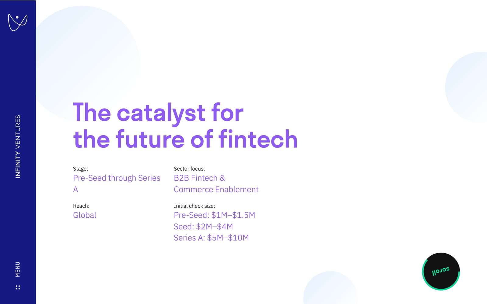 Infinity VC Capital desktop screen
