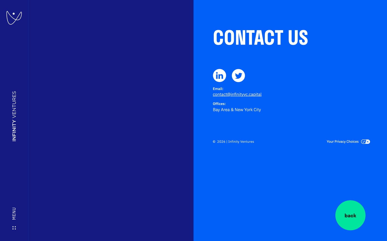 Infinity VC Capital desktop screen
