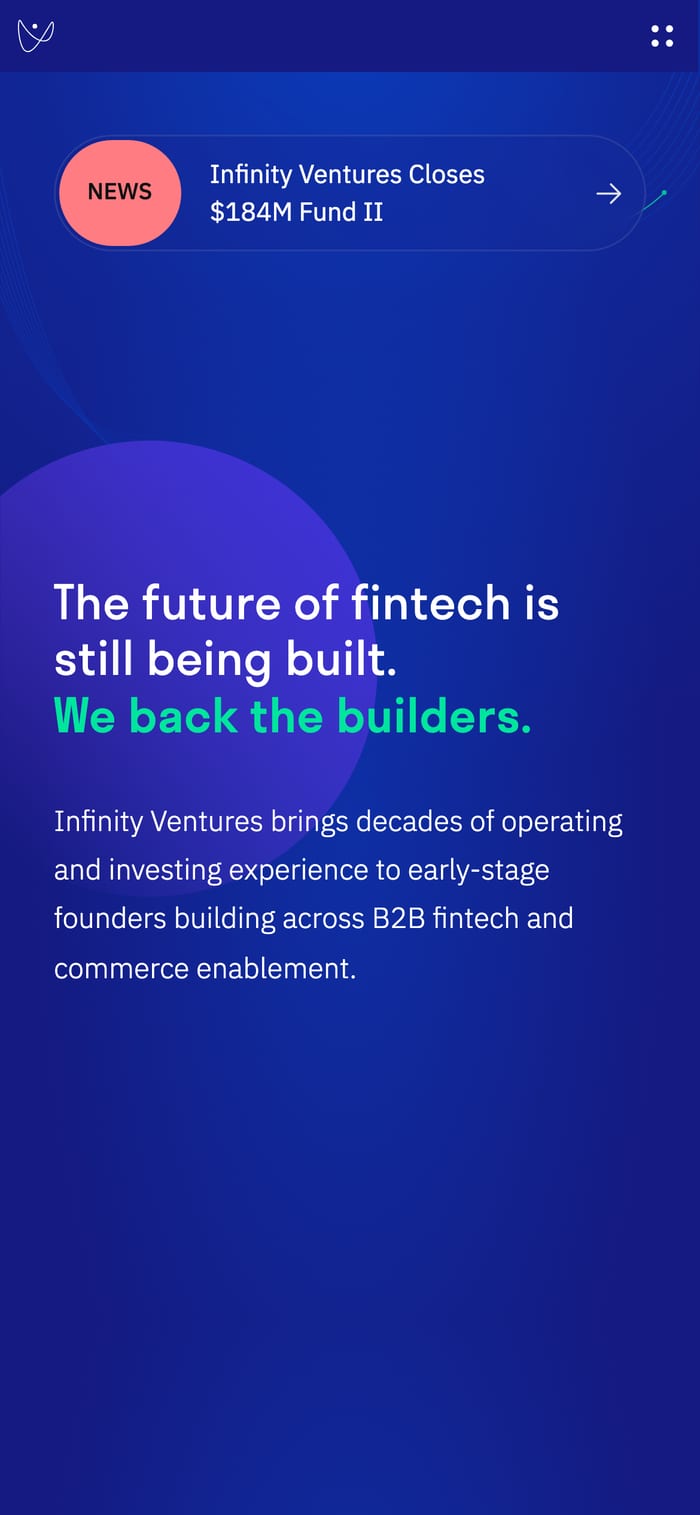 Infinity VC Capital mobile screen